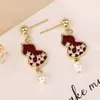 Pendientes de calabaza Fuyun diseño completo alta gama moda temperamento pendientes de circonita perla pendientes con pasador de plata S925