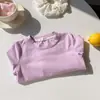 Camiseta Esportiva Branca de Manga Longa Estilo Coreano para Meninos, Primavera e Outono, para Adolescentes e Crianças, Blusa Fina de Algodão Estilo Academia, Camiseta de Segunda Pele para Meninas