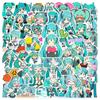 60 Adesivos Graffiti Desenho Animado Hatsune Miku Caixa de Armazenamento Copo de Água Bule Vaso de Flores Adesivos Decorativos Impermeáveis Bidimensionais