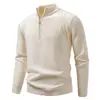 Suéter Pulóver de Punto Casual de Moda Tendencia para Hombre Tallas Grandes, Nuevo Otoño 2026 con Cuello Alto y Media Cremallera
