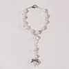 Pulseira de Contas com Asas de Coração de Anjo e Flor de Rosa com Fecho Lagosta para Homens e Mulheres Presente de Bênção de Batismo Joias Estilo Europeu e Americano