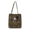 Bolsa Feminina Estampa de Leopardo Bolsa de Ombro Estilo Coreano Grande Capacidade Portátil Bolsa Feminina para o Dia a Dia Estilo Francês Bolsa Tote