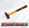 Martillo de Garra con Mango Recubierto de Plástico, Martillo Octagonal, Martillo de Montador, Martillo de Albañil, Hacha, Martillo, Todo Acero, Acero de Alto Carbono, Forjado, para Rachar Madera, Cortar Huesos