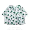 Roupas de coco Sanya plus size, camisa solta de casal hip-hop, manga curta, mahjong, flor, estilo retrô Hong Kong, estilo japonês para homens e mulheres