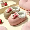 Pantuflas de algodón para niños de invierno, unisex, cálidas y forradas de felpa, impermeables de EVA, adecuadas para padres e hijos, para bebés y niños mayores