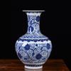 Vaso de chão de cerâmica Jingdezhen Grandes ornamentos Porcelana azul e branca antiga Estilo chinês Sala de estar Decoração para casa Garrafa de porcelana