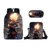 Nueva mochila escolar de Dragon Ball para estudiantes transfronteriza, mochila periférica de anime de tres piezas, estuche de lápices de una sola capa, bolso de hombro pequeño de poliéster