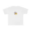 Camiseta de Manga Corta Pesada 100% Algodón para Hombre, 220g, Corte Holgado, Talla Grande, Estampado de Huevo Pochado, Estilo Retro Americano, Top de Moda para Hombre