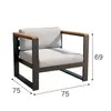 Sofá de patio exterior, aleación de aluminio a prueba de sol, juego impermeable para villa, acero inoxidable de terraza, muebles de jardín exteriores de ocio