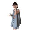 Terno Estilo Coreano Chic Casual Preguiçoso Feminino Solto e Relaxado Colete Sem Mangas Shorts Terno Rejuvenescedor Verão