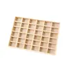 Estante de Exhibición para Joyería de Madera Maciza de Pino con 24 Compartimentos, Bandeja de Rejilla para Almacenamiento de Pulseras, Collares, Joyería, Gran Capacidad, Venta al Por Mayor en Stock