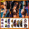 Pegatinas Faciales de Halloween de Alta Gama con Aspecto Elevado, Pegatinas de Tatuaje Cicatriz Coloridas de Monja, Pegatinas Atmosféricas, Calabazas Aterradoras, No Tóxicas