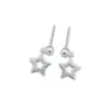 Brincos de Prata 925 Esterlina, Brincos Modernos e Elegantes com Design Estrela Vazada, Brincos Femininos, Joias Simples de Prata Esterlina Estilo Coreano