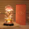 Flor Eterna Rosa Folha de Ouro Transfronteiriça Luminária Noturna Presente Dia das Mães Dia dos Namorados Decoração Criativa de Mesa Lâmpada de Ambiente