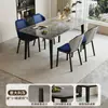 Mesa de Comedor de Roca Sólida para el Hogar 2026 Modelo Nuevo Moderna Lujo Ligero Mesa de Comedor para Apartamento Pequeño Mesa de Comedor Rectangular Combinación de Mesa y Sillas