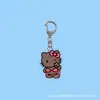 Transfronterizo Nuevo Dibujo Animado 2D Cuero Negro Gato Kt Llavero Acrílico Creativo Colgante para Mochila Estudiantil