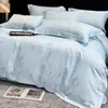 Conjunto de cuatro piezas de algodón de fibra larga de alta calidad, grado maternal e infantil, estampado y bordado con exquisitos diseños florales, algodón puro, estilo elegante
