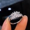 Anel ebay novo transfronteiriço com zircônia de diamante quadrado princesa incrustado Anel de noivado micro-cravado europeu e americano feminino r6425