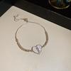Pulsera Ajustable de Diamante Ovalado de Zirconia Chapada en Oro Real de Lujo Ligero Pulsera de Moda de Alto Sentido Pulsera Comodín para el Día a Día