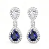 Versáteis novos brincos de gota azul royal da Cao Shi para noivas e eventos noturnos femininos, acessórios simples e elegantes europeus e americanos