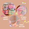 Diadema elástica para el pulgar con pequeños tendones de goma de color caramelo para niñas, cuerda desechable para el cabello de color