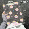 Prancheta com Clip Acrílico A4 Flor Cry Tesouro Pasta Transparente A5/A6 Prancheta para Armazenamento de Provas de Aluno Bloco de Notas