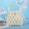 Bolsa de Mão Clutch de Malha Pérola para Mulheres, Bolsa de Festa Trendy para Vestido, Bolsa de Pérolas, Bolsa com Corrente de Luxo Leve