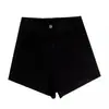 Shorts Negros para Mujer 2025 Verano Nuevo Cintura Alta Moda Sexy Ajustados Estilo Funcional Ceñidos al Cuerpo Ultrafondos Pantalones Cortos Calientes