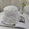 Sombrero de Pescador de Encaje Calado Estilo Verano Nuevo para Mujer, Estilo K, Versátil y Lindo Sombrero Cubeta Flor Pequeña, Popular Mismo Estilo Sombrero de Sol