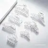 Pinzas para el Cabello DIY con Formas Cuadradas y Semicirculares, Pinzas de Tiburón para Mujer, Pinzas Transparentes para el Cabello X20