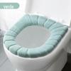 [Almofada de vaso sanitário grossa vermelha] almofada de vaso sanitário de duas cores com alça, anel de vaso sanitário quente, capa de vaso sanitário grossa com forro de lã