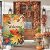 Bandera de Jardín de Lino con Patrón de Calabaza para Acción de Gracias de Otoño, Nueva, de Venta Caliente Transfronteriza, Decoración para Patio