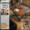 Mesa de comedor plegable de madera maciza, rectangular, para apartamentos pequeños, mesa y sillas de comedor para uso doméstico, modelo nuevo 2025, adecuada para viviendas de alquiler