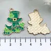 Trébol Gota de Aceite Aleación Suerte Irlandesa Colgante Pulsera Pendientes Llavero Accesorios de Joyería DIY