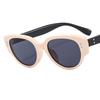 Gafas de Sol Ojo de Gato Triángulo de Uñas de Arroz Gafas Estilo Similar de Wang Jiaer 2023 Nuevas Ins Celebridad de Internet Cóncavas Gafas de Sol Blanco y Negro