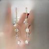 2025 Aretes Coreanos Simples de Nicho con Borla de Cuentas Redondas Largas y Diamantes, Modernos, Elegantes, Versátiles