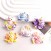 Accesorios de Resina DIY de Dibujos Animados, Pinzas para el Cabello de Pegamento Cremoso de Animal Zorro de Nueve Colas, Colgante de Llavero para Hebilla de Zapato de Funda de Teléfono