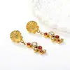 Suministro Directo Transfronterizo de Pendientes Geométricos de Acero Inoxidable Chapados en Oro para Mujer, Pendientes de Moda y de Alta Gama Chapados en Oro de 18K, Pendientes de Estilo Europeo y Americano