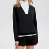 Sudadera Deportiva Caijue Europea y Americana Nueva con Media Cremallera para Mujer, Polo Casual Holgado, Traje Deportivo de Tenis