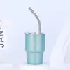 Em estoque Pintura Arco-Íris Alto Valor de Cor Garrafa Térmica Portátil para Exterior Copo de Carro com Canudo 3oz Copo de Aço Inoxidável para Destilados