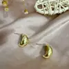 Brincos de Feijão Simples Populares Transfronteiriços Europeus e Americanos Estilo Metálico Nicho Único Versátil para o Dia a Dia Brincos do Mesmo Estilo de Celebridade da Internet