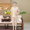 Roupas de Verão para Mulheres de Meia-Idade e Idosas, Conjuntos para Avós, Camisas Cardigan de Manga Curta para Mulheres de 70 e 80 Anos, Conjunto de Duas Peças para Mãe