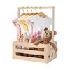 Caja de Almacenamiento de Artículos para Bebé de Madera Cesta de Almacenamiento de Ropa y Juguetes Perchero para Ropa de Bebé de Dormitorio Cesta para Artículos Varios de Madera Maciza