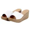 Pantuflas de Verano 2026 para Mujer, Sandalias de Plataforma con Tacón de Cuña de Cuero Suave de Moda, Chanclas de Suela Gruesa, Sandalias de Tacón Alto Antideslizantes para Mujer