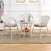 Mesa y silla de balcón ratán combinación de tres piezas mesa de café pequeña moderna simple patio mesa redonda silla de respaldo de ocio al aire libre