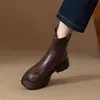 Botas de Nieve para Mujer 2026 Estilo Nuevo Botas Otoño/Invierno Cálidas Gruesas de Felpa Zapatos Grandes de Algodón Piel Suave Suela Gruesa Punta Redonda Forradas Botas Martin
