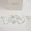 Colar Doce Lolita Europeu e Americano, Colar Lolita, Pedra Preciosa, Pérola, Gargantilha de Renda, Acessórios de Fita, Acessórios de Pescoço