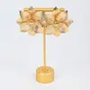 Set de Joyería Grande de Flores con Cadena Doble de Hueso de Serpiente, Aretes Largos de Pétalos Grabados y Conjunto de Joyería Floral de Moda