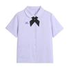 Uniforme Escolar Tailandés Estilo Universitario JK Lila Manga Corta Camisa de Estudiante Combinación con Cuello Redondo Cuello Muñeca Top Falda Traje