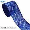 Cinta Azul Navideña Copo de Nieve Azul Cinta de Papá Noel Azul Guirnalda DIY Lazo Cinta de Cáñamo Artificial